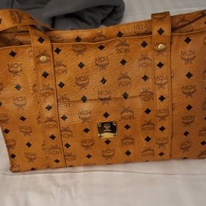 MCM Shoulder Bag Brown PVC